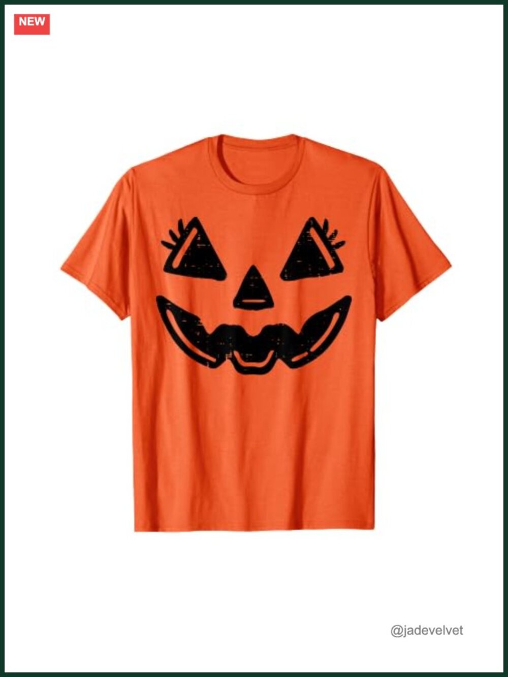 Halloween Pumpkin Face Eyelashes T-Shirt Short Sleeve Costume Tee